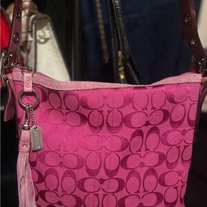 Coach Fuchsia Signature Shoulder Bag